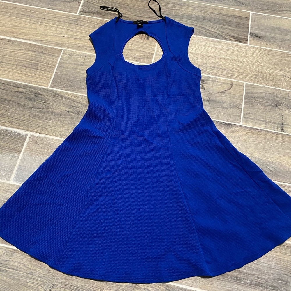 Blue skater dress
